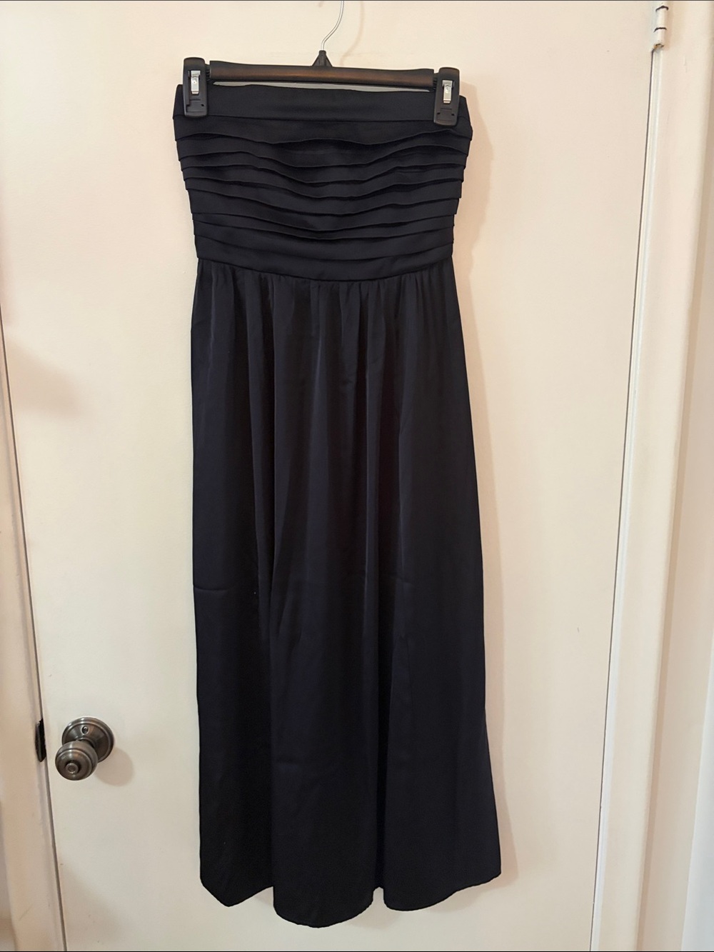 Abercrombie & Fitch Black Strapless Ruffled Bodice Maxi Dress